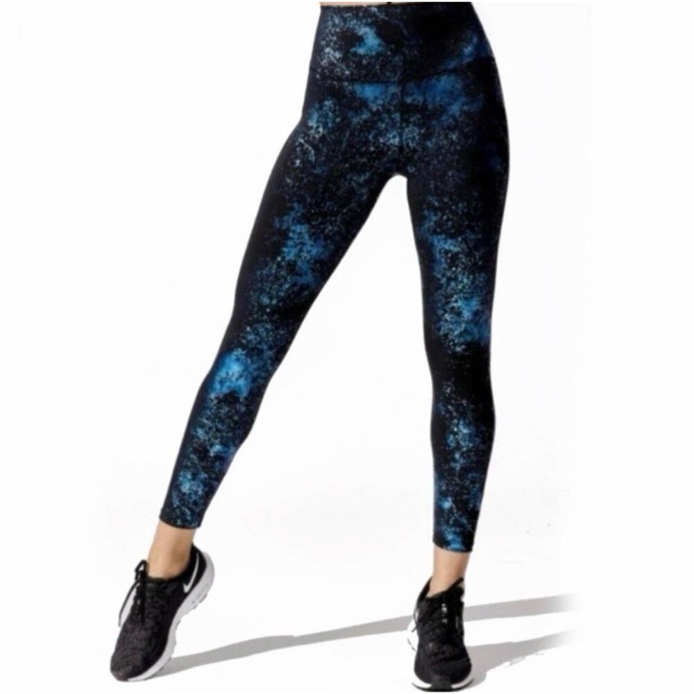 Tight‎ Carbon 38 Womens Art Foil High Rise 7/8 Legging XS Black/Blue 2021
